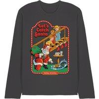 Steven Rhodes Let'S Catch Santa Long Sleeve T-Shirt, Charcoal | Size: Large