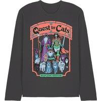 Steven Rhodes Quest For Cats Long Sleeve T-Shirt, Black | Size: Medium