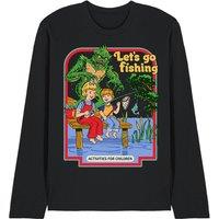 Steven Rhodes Let'S Go Fishing Long Sleeve T-Shirt, Black | Size: Small