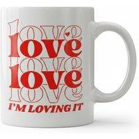 Dyzi Love Typography Printed Ceramic Mug 330ml Valentine's Day Gift in White