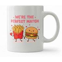 Dyzi We're The Perfect Match Printed Ceramic Mug Valentine's Day Gift in White