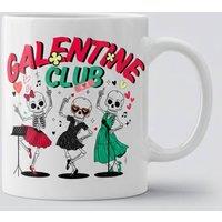 Dyzi Galentine Club Printed Ceramic Mug Valentine's Day Gift in White