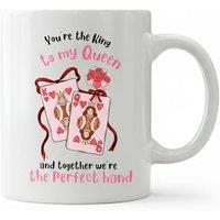Dyzi You're The King To My Queen Printed Ceramic Mug Valentine's Day Gift in White