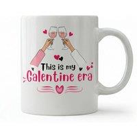 Dyzi This Is My Galentine Era Printed Ceramic Mug Valentine's Day Gift in White
