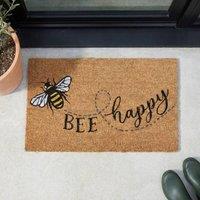 Garden Greatness Bumble Bee Happy Printed Coir Doormat | Size: 45 cm x 75 cm