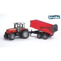 Bruder 1:16 Massey Ferguson 7480 with tipping trailer in Red | Size: 1 Pack