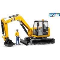 Bruder 1:16 Cat Mini excavator with worker in Yellow | Size: 1 Pack