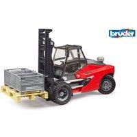 Bruder 1:16 Linde HT160D Forklift with Pallet & 3 Pallet Cages in Red | Size: 1 Pack