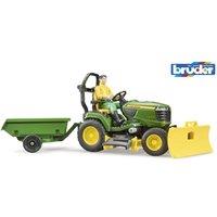 Bruder 1:16 bworld John Deere Lawn tractor with trailer & gardener in Green | Size: 1 Pack