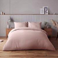 Voltico Silentnight Supersoft Duvet Cover Set Double Size Pink Bedding in Dusty Pink