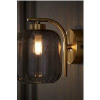 ValueLights Amelie Gold Stem Single Ribbed Glass Lamp Wall Light