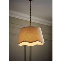 ValueLights Mabel Linen Small 20cm Scallop Edge with Trim Ceiling Light Lamp Shade in Natural