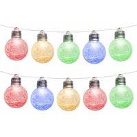 Gardenwize 10 Piece Solar Crackle Ball String Lights Multi-coloured