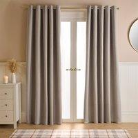 OHS Woven Texture Pair Of Eyelet Curtains in Natural | Size: 116 cm width x 137 cm drop