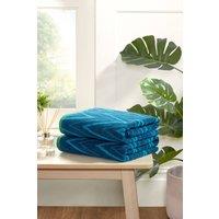 Rapport Home Helix Pure Cotton Face, Hand, Bath Towel & Bath Sheet Set in Blue