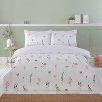 Rapport Home Pressed Flowers Microfibre Reversible Duvet Cover Set with Pillowcase | Size: Double