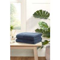Rapport Home Eden Weave Pure Cotton Face, Hand, Bath Towel & Bath Sheet Set in Blue
