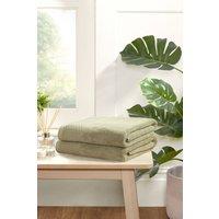 Rapport Home Eden Weave Pure Cotton Face, Hand, Bath Towel & Bath Sheet Set in Green