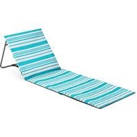 Trail Outdoor Leisure Beach Mat With Adjustable Backrest Folding Sun Lounger Chair With Carry Handle in Blue