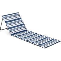 Trail Outdoor Leisure Beach Mat With Adjustable Backrest Folding Sun Lounger Chair With Carry Handle in Navy