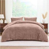 GAVENO CAVAILIA Osum Ribbed Duvet Cover Set in Taupe | Size: King