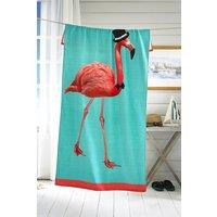Deyongs Quick Drying Cotton Beach Towel Flamingo Printed Velour 75x150cm | 1846 | Size: 75x150 cm