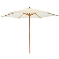 Harbour Housewares Wooden Garden Parasol 2.7m in Natural