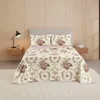 Snug City Soft Floral Brushed Cotton Fitted Flat Sheet & Matching Pillowcases in Pink | Size: King