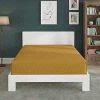 Snug City Polycotton Fitted Sheet Extra Deep 40cm Skirt Easy Care in Mustard | Size: Double