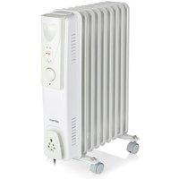 Warmies Oil Filled Radiator with 3 Power Settings, WL43004YW 2000W 9-Fin White