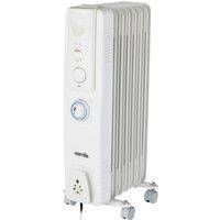 Warmies Oil Filled Radiator with Timer, WL43003YTW 1500W 7 Fin Tall in White