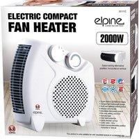BARGAINS-GALORE 2000 Watts Electric Thermo Fan Heater 2 Heat Settings For Home Office in White