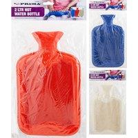 BARGAINS-GALORE 2 X 2l Large Hot Water Bottle Warm Heat Pain Relief Bag Rubber 500ml
