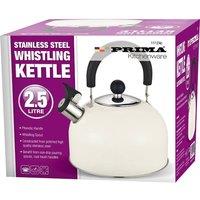 BARGAINS-GALORE 2.5l Stainless Steel Whistling Kettle For Fishing Camping Hiking White