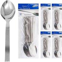 BARGAINS-GALORE Set Of 50 Stainless Steel Teaspoons Tea Coffee Drink Mixing Spoon Home in Silver