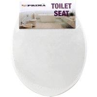 BARGAINS-GALORE Plastic Toilet Seat White Bathroom Fittings Standard Seat Easy Clean