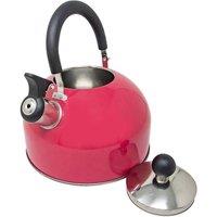 BARGAINS-GALORE 2.5l Stainless Steel Whistling Kettle Boil Camp Phenolic Handle Pink