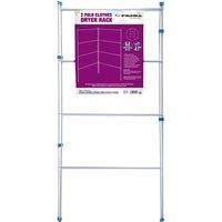 BARGAINS-GALORE 2 Fold Airer Indoor Outdoor Clothes Drying Rack Dry Rail Laundry Horse