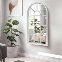BARGAINS-GALORE Window Style Mirror Room Decor Hallway Home Panel Wall Glass 70cm in White