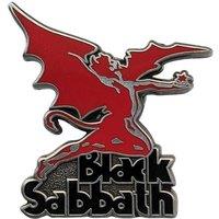 Black Sabbath Band Logo & Daemon Pin Badge in Red