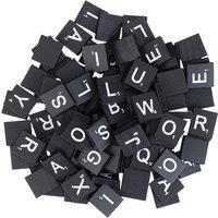 Neel Blue Black Wooden Alphabet Printed Letter Tiles - Pack of 100