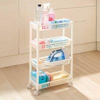 Clarsen Under Counter Rolling Storage Organiser with Ventilated Trays, 67cm in White