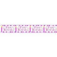 Simon Elvin Age 1 Foil Banner (Pack Of 6) in Pink