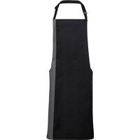 Premier Contrast Workwear Bib Apron Pack of 2 in Black