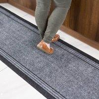 Kukoon 3ft - 39ft Long Grey Hallway Runner Rug Stair Carpet Mat | Size: 66 cm x 457 cm