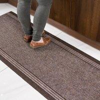 Kukoon 3ft - 39ft Long Brown Hallway Runner Rug Stair Carpet Mat | Size: 66 cm x 91 cm