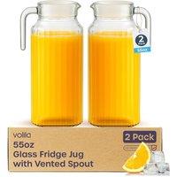 volila 1.7L Glass Fridge Juice Jug with Lid in Clear | Size: 1 Pack