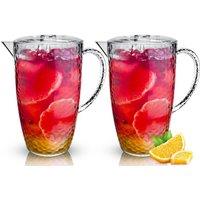 volila 2L Plastic Cocktail Pitcher Jug with Lid - 2 Pack in Clear