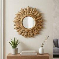 Garden Greatness Antiqued Gold Ornate Framed Mirror in White