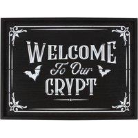Something Different Welcome To Our Crypt MDF Plaque in Black